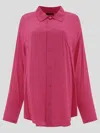 Balenciaga Women Shirt With Jacquard Logo In Pink