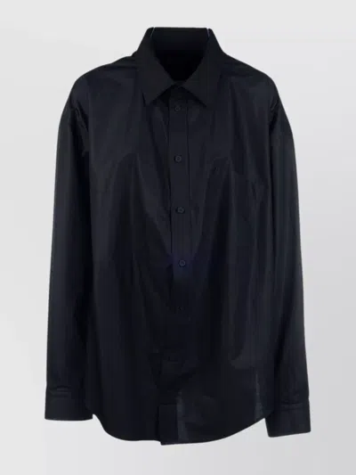 Balenciaga Shirts With Long Sleeves And Collared Neck In Black