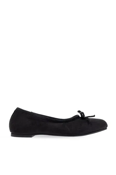 Balenciaga Leopold Satin Ballerina Shoes In Black