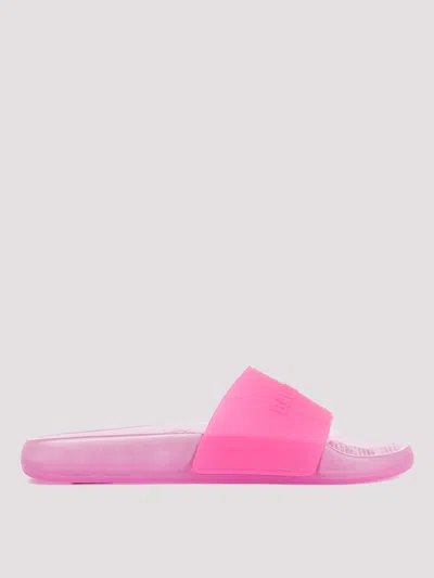 Balenciaga Pink Rubber Pool Transparent Slides Slippers