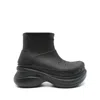 Balenciaga Crocs Bootie Rubber Ankle Boots In Black