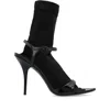 Balenciaga Avenue Sock Black Sandal In Patent Leather And Mesh In Black