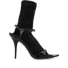 Balenciaga Avenue Sock Black Sandal In Patent Leather And Mesh In Black
