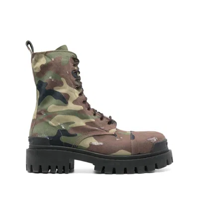 Balenciaga Strike L20 Canvas Camo Boots 42 In Dark Camo