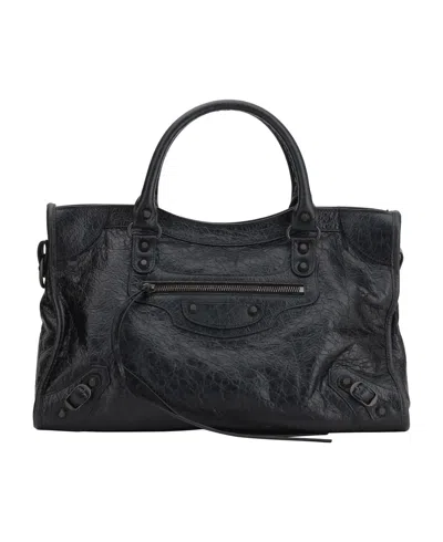 Balenciaga Women Le City Medium Shoulder Bag In Black
