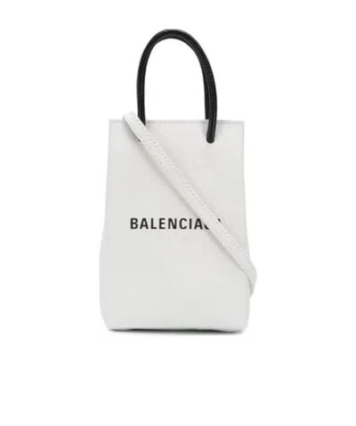 Balenciaga Borsetta Shopping Mini In Bianco In White