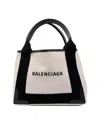 Balenciaga Shopping Small Canvas Beige In Black