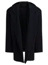 Balenciaga Hooded Short Coat Lapel Collar In Black