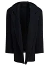 Balenciaga Hooded Short Coat Lapel Collar In Blue