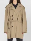 Balenciaga Short Cocoon Trench Cotton Twill Coat In Brown
