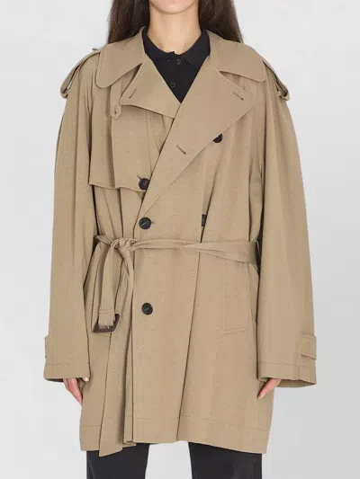 BALENCIAGA SHORT COCOON TRENCH COTTON TWILL COAT