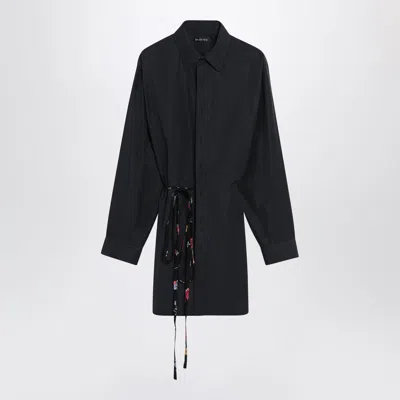 Balenciaga Short Dress With Floral Waist Belt In Transparent