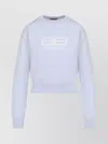 Balenciaga Logo-jacquard Cropped Sweater In Wool Blend In White