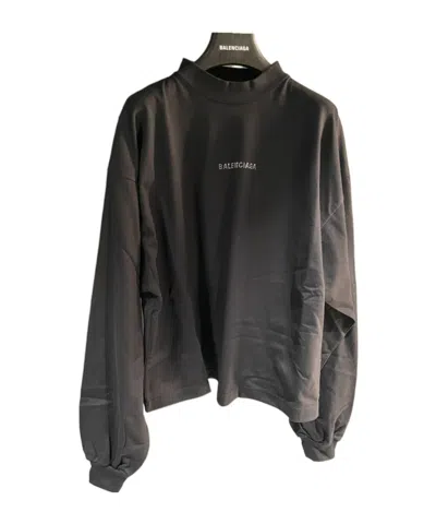 Balenciaga Short Long-sleeved T-shirt In Black