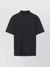 Balenciaga Logo Lettering Crewneck T-shirt In Black
