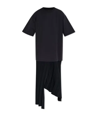 Balenciaga Short Sleeve Dress In Black