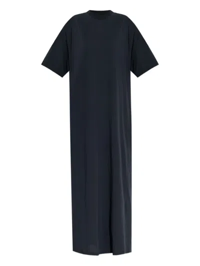 Balenciaga Short-sleeve Maxi Dress In Blue
