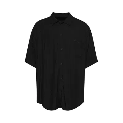 Pre-owned Balenciaga Short-sleeve Minimal Shirt 'black' | Men's Size 42