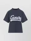Balenciaga Embroidered Short-sleeved T-shirt In Blue