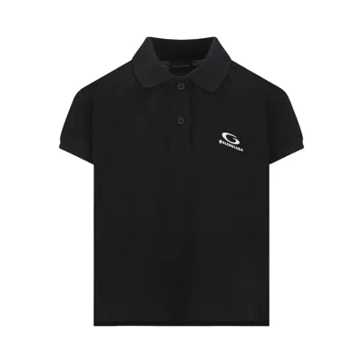 Pre-owned Balenciaga Short-sleeve Polo T-shirt 'black/white' | Women's Size S