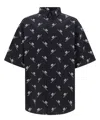 Balenciaga Boxy Short-sleeved Bb Shirt In Black