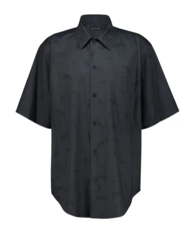 Balenciaga Minimal Cotton Shirt In Gray