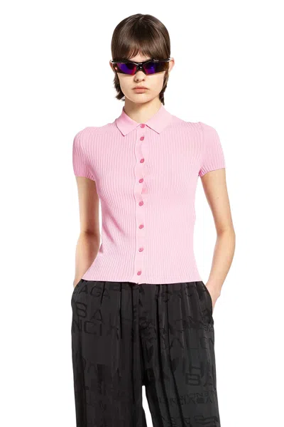 Balenciaga Short Sleeve Shirt In Pink