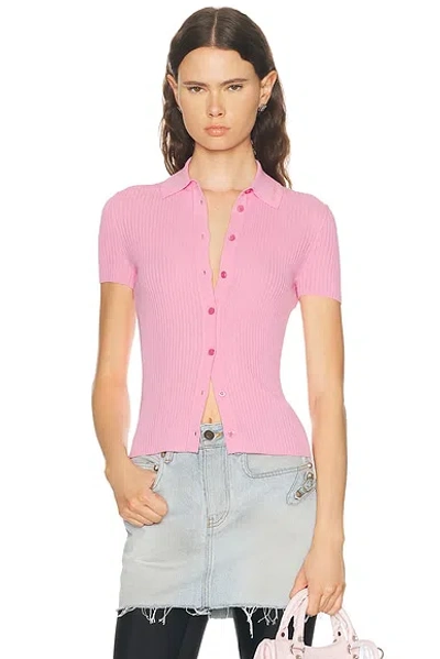 Balenciaga Short Sleeve Shirt In Pink