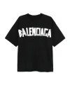 Balenciaga Black T-shirt With Lettering Logo Printed On The Front And Back In Cotton Man In Black