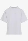 Balenciaga Cotton T-shirt With Logo Embroidery In Gray