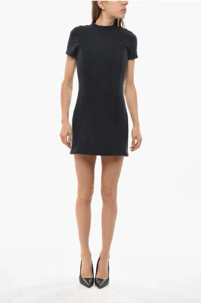Balenciaga Short Sleeved Corseted Mini Dress In Black