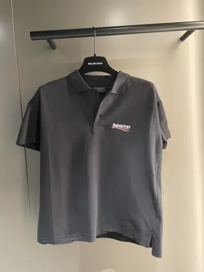 Balenciaga Short-sleeved Polo Shirt In Black