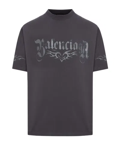 BALENCIAGA BALENCIAGA LOGO PRINTED VINTAGE MEDIUM-FIT T-SHIRT