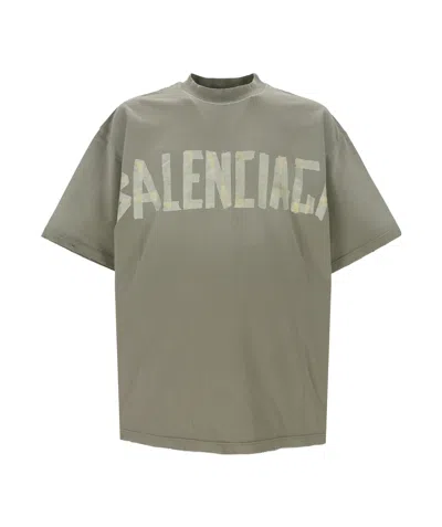 Balenciaga Logo-print T-shirt In Gray