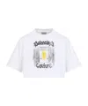 Balenciaga Cotton Salon De Couture Cropped T-shirt In Multi