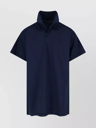 Balenciaga Short Sleeves Polo Collar In Blue