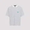 Balenciaga White Polo Shirt With Logo Embroidery On The Front And All-over Striped Motif In Cotton M In Multi