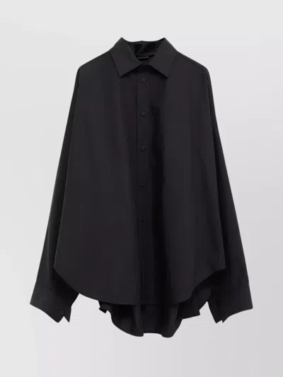 Balenciaga Short Sleeves With Lace-up Back Detail In Black
