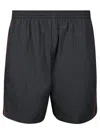 Balenciaga Relaxed-fit Black Shorts With Red Detailing