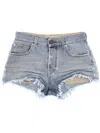 Balenciaga Denim Shorts With Belt Loops And Distressed Detailing In Blue
