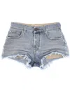 Balenciaga Denim Shorts With Belt Loops And Distressed Detailing In Blue