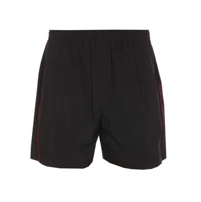 Balenciaga Logo Bermuda Shorts With Adjustable Waist In Black