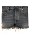 Balenciaga 100% Cotton Comfortable Shorts In Blue Rust