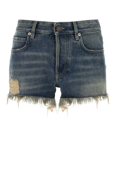 Balenciaga Shorts Denim Shorts In Blue