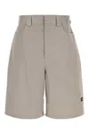 Balenciaga Twill Bermuda Shorts With Belt Loops And Pockets In Gray