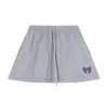 Balenciaga Grey Miniskirt With Logo Embroidery On The Front And Elastic Drawstring Waist In Cotton Woman In Gray