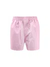 Balenciaga Pink And White Striped Cotton Boxer Shorts In Pink