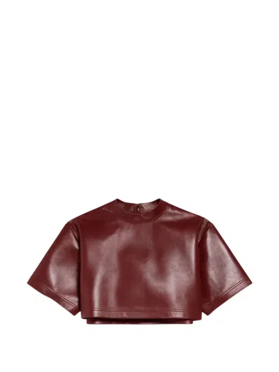 Balenciaga Short-sleeve Leather T-shirt In Multi