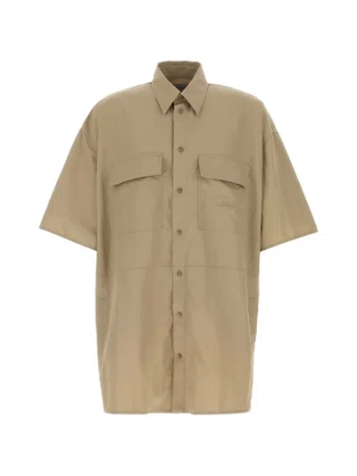 Balenciaga Nylon Shirt With Loop Sports Embroidery In Neutral