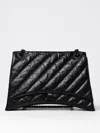 Balenciaga Medium Crush Chain Strap Quilted Leather Shoulder Bag In Black